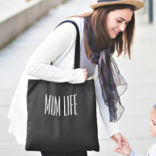 "MOM LIFE" eenvoudige tekst op maat Tote Bag