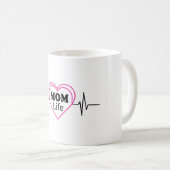 Mom Life Heartbeat Artwork Koffiemok (Voorkant rechts)