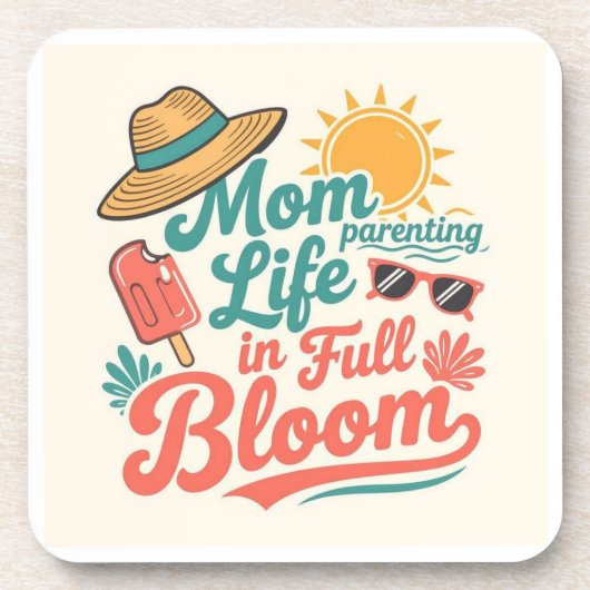 Mom Life in full bloom Cute Mama gift Bier Onderzetter (Voorkant)