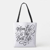 Mom Life Is The Best Life - Stijlvolle Canvas tas (Achterkant)
