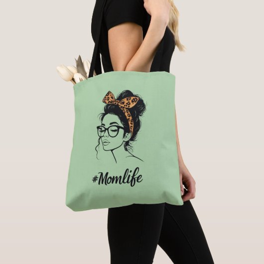Mom Life Leopard Print Tote Bag (Dichtbij)