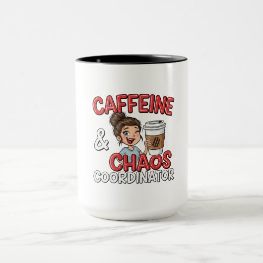 Mom Life Mug Caffeine & Chaos Coordinator for Moms Mok (Midden)