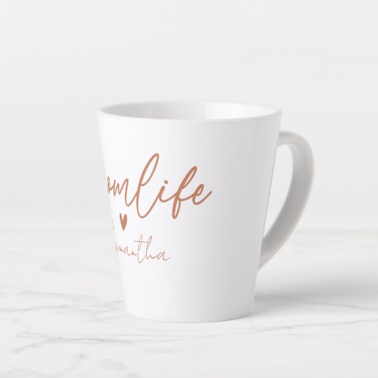 Mom Life - Rustieke Charm Design Latte Mok (Rechterhoek)