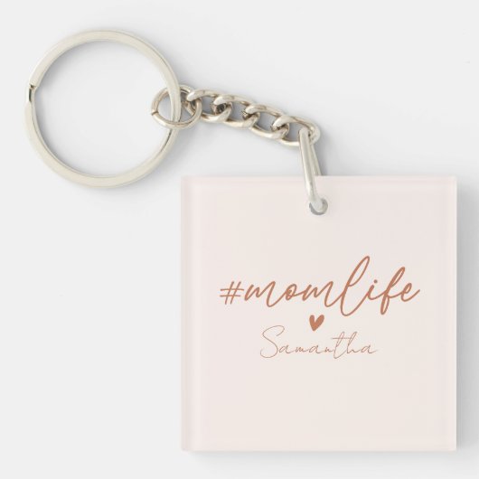 Mom Life - Rustieke Charm Design Sleutelhanger (Voorkant)