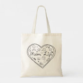 Mom Life - Schattigee Multitasking Mom Heart Canva Tote Bag (Achterkant)