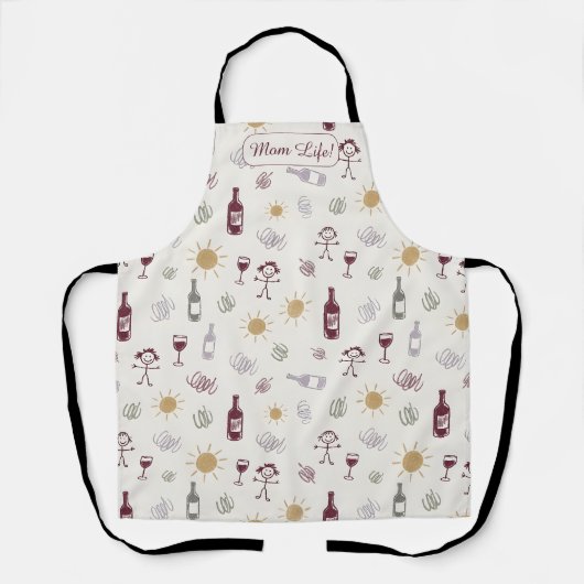 Mom Life Wine Vibe Personalized Schort (Voorkant)