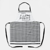 Mom Love Boerderij Zwart Wit Buffalo Plaid grijs Schort (Voorkant)