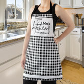 Mom Love Boerderij Zwart Wit Buffalo Plaid grijs Schort