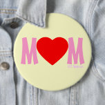 MOM Love Mother's Day Gift Button<br><div class="desc">Cute MOM button with red heart makes an affordable gift for kids to give Mom or Grandmother on Mother's Day,  Christmas,  her birthday or anytime they want to make her know how special she is. The "O" in "MOM" is represented by a HEART.</div>