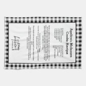 Mom Love Served Recept Zwart Wit Buffalo Plaid Theedoek (Horizontaal)