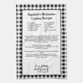 Mom Love Served Recept Zwart Wit Buffalo Plaid Theedoek (Verticaal)