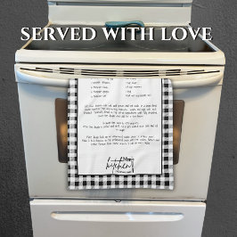 Mom Love Served Recept Zwart Wit Buffalo Plaid Theedoek