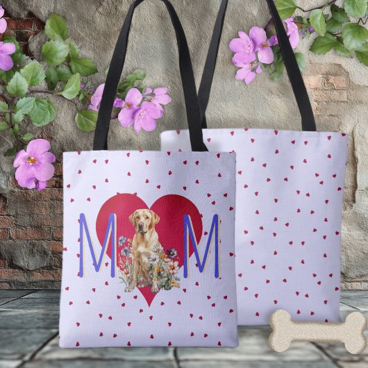 Mom Love Yellow Lab Sjabloon Canvas tas