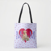 Mom Love Yellow Lab Sjabloon Canvas tas (Voorkant)
