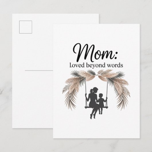 Mom Loved Beyond Words Aankondigingskaart (Voorkant / Achterkant)