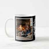 Mom Loved Beyond Words Custom 2 Photo Black Koffiemok (Links)