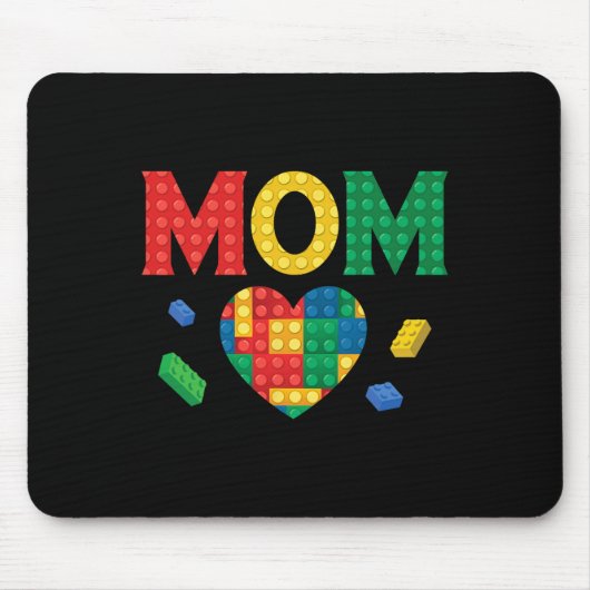 Mom Lover Master Builder Bouwstenen Blokken Mo Muismat (Voorkant)