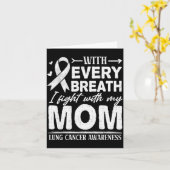 Mom Lung Cancer Awareness White Ribbon Family Supr Kaart (Gele Bloem)