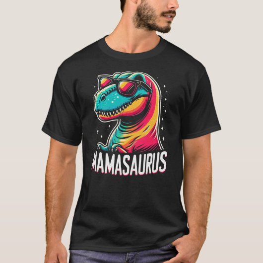 Mom Mamasaurus T Rex Dinosaur Birthday Dinosaur Mo T-shirt (Voorkant)