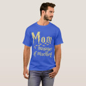 Mom manager of mischief retro t-shirt (Voorkant volledig)