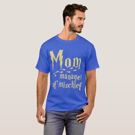 Mom manager of mischief retro t-shirt (Voorkant volledig)