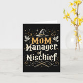 Mom Manager van Mischief - Funny Wizard Mom Kaart (Gele Bloem)