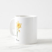 Mom March Birth Flower Daffodil Koffiemok (Voorkant links)