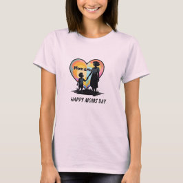 Mom & Me Kleurrijke Hart Silhouetten T-shirt