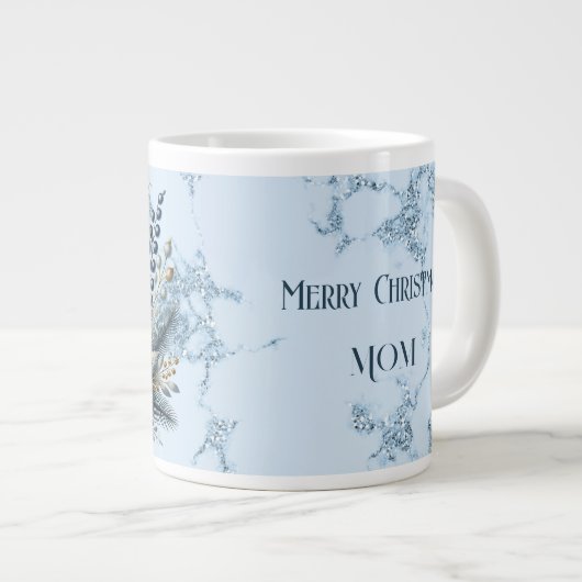 Mom Merry Christmas Blue Candles Specialty Mok (Voorkant rechts)