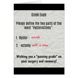 Mom met een Uitzicht Hysterectomie-kaart