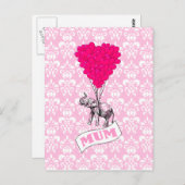 Mom met roze olifant briefkaart (Voorkant / Achterkant)