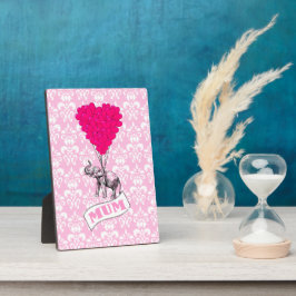 Mom met roze olifant fotoplaat