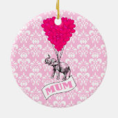 Mom met roze olifant keramisch ornament (Achterkant)