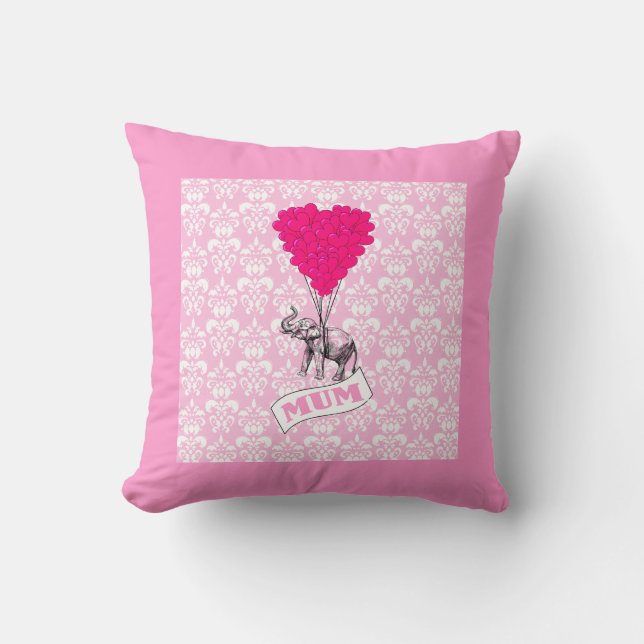 Mom met roze olifant kussen (Voorkant)