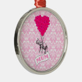 Mom met roze olifant metalen ornament (Rechts)