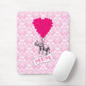 Mom met roze olifant muismat (Met muis)