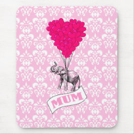 Mom met roze olifant muismat