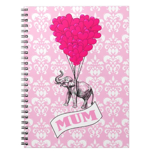 Mom met roze olifant notitieboek (Voorkant)
