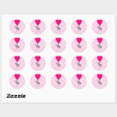 Mom met roze olifant ronde sticker (Vel)