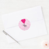 Mom met roze olifant ronde sticker (Envelop)