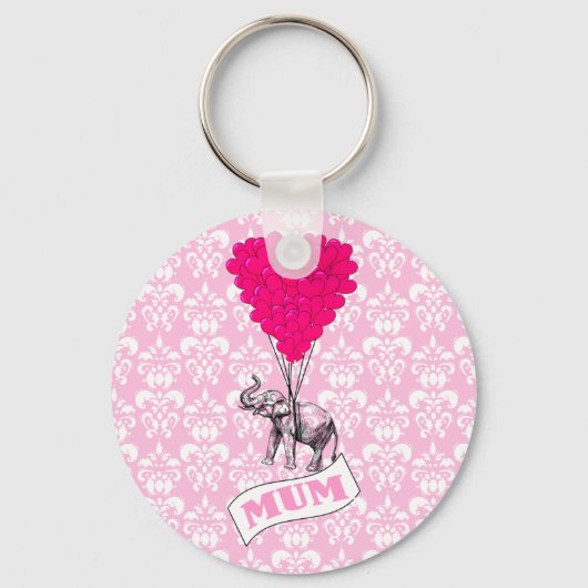Mom met roze olifant sleutelhanger (Voorkant)
