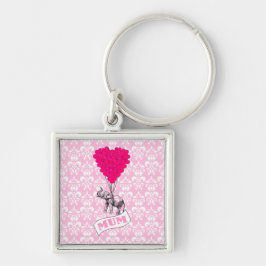 Mom met roze olifant sleutelhanger