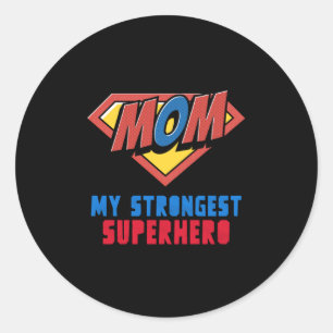 MOM Mijn sterkste superheld Ronde Sticker