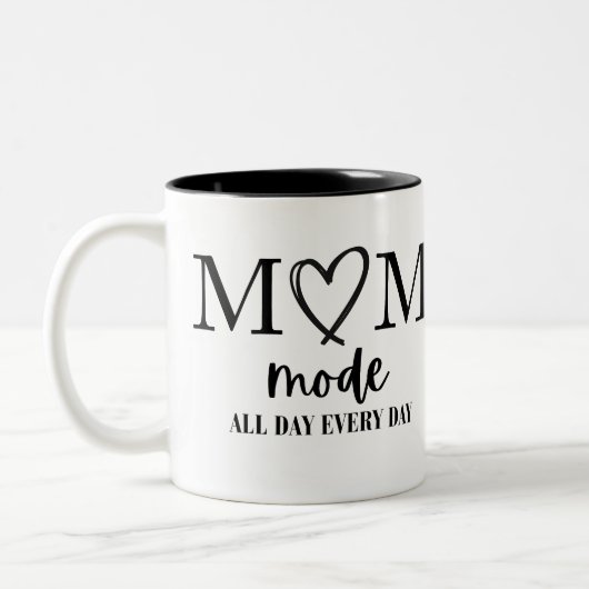 Mom Mode de hele dag elke dag Moederdag Mok (Links)