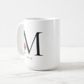 Mom Modern Bloemmonogram Koffiemok (Voorkant links)