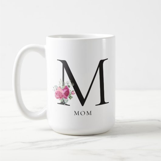 Mom Modern Bloemmonogram Koffiemok (Links)