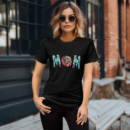 Mom Modern Zonnebloem Bloemen Vet Moederdag Schatt Tri-Blend Shirt