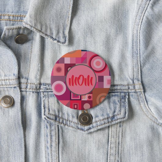 MOM, MOEDER, VROUWEN, GROTE DAG, GIFT SILVER PLAAT RONDE BUTTON 7,6 CM (In situ)