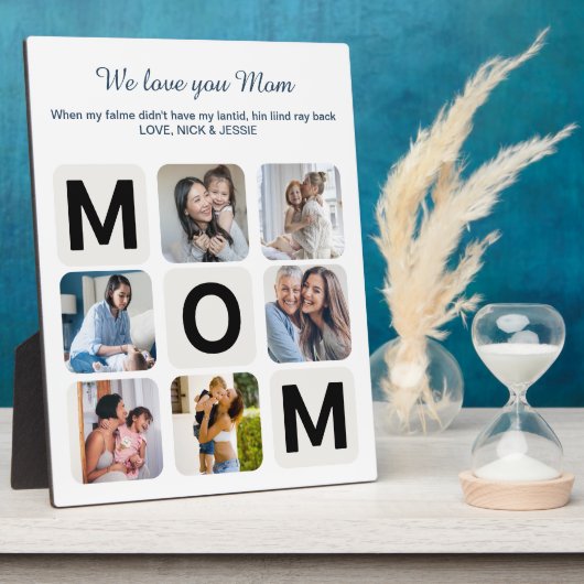 Mom Moederdag foto collage plaque Fotoplaat (Zijkant)