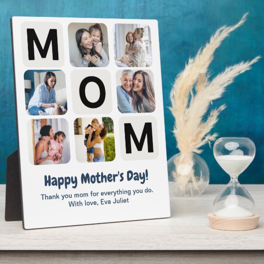Mom Moederdag foto collage plaque Fotoplaat (Zijkant)